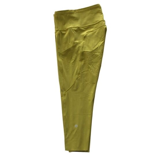 .Lululemon Fast and Free Crop II 19" Nulux Golden Lime - Picture 8 of 14